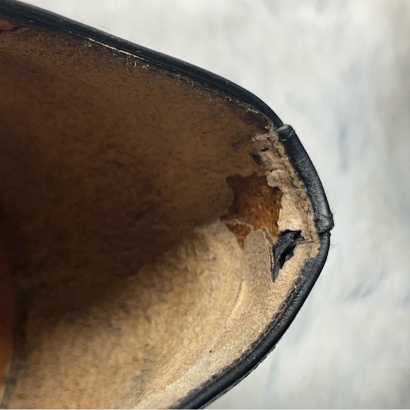 Salvatore Ferragamo Mens Black Leather Cap Toe Dress Shoes SZ 8.5 - Picture 14 of 16